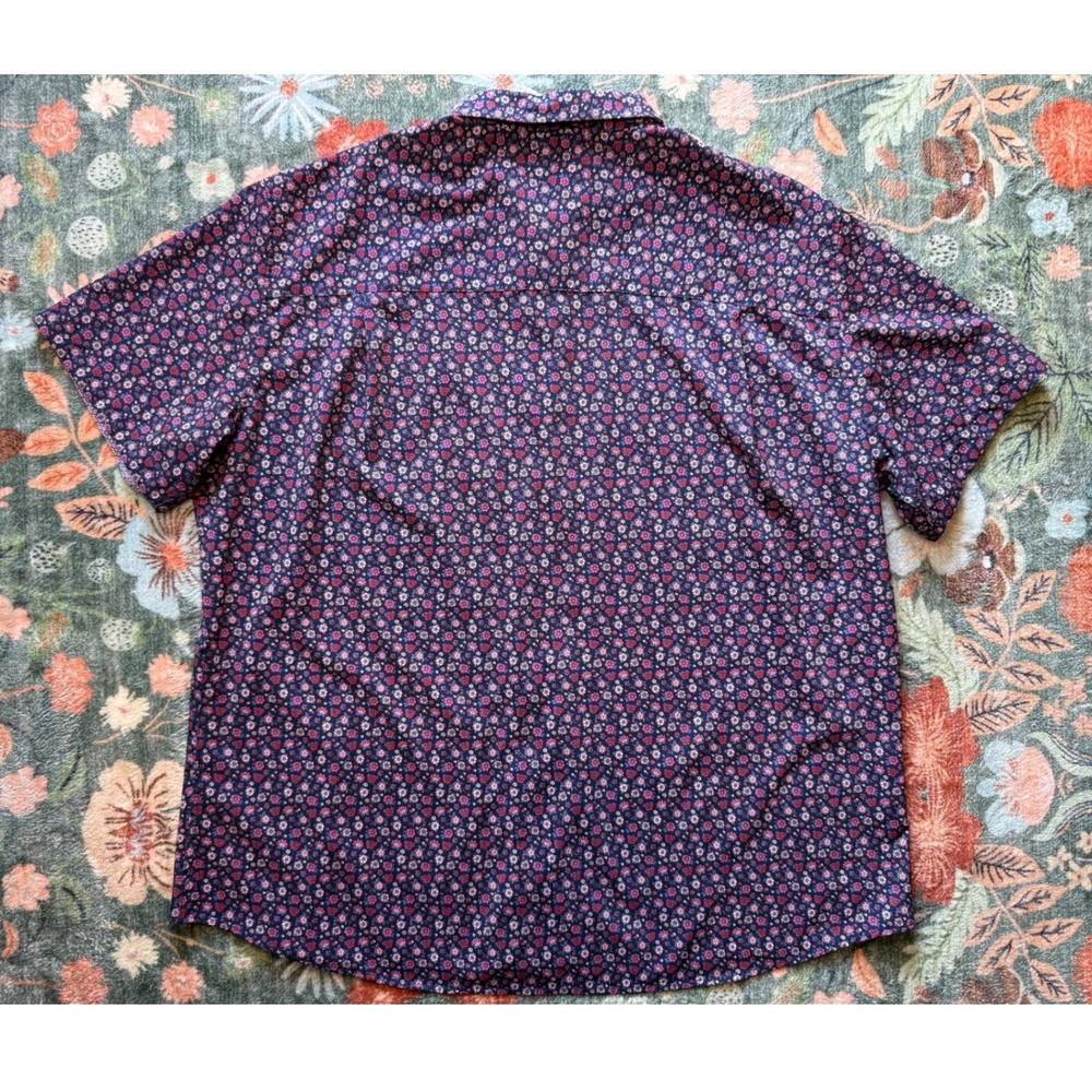 Nick Graham Everywhere Mens 2XL Stretch Modern Fit Floral Short Sleeve Navy - Picture 7 of 7